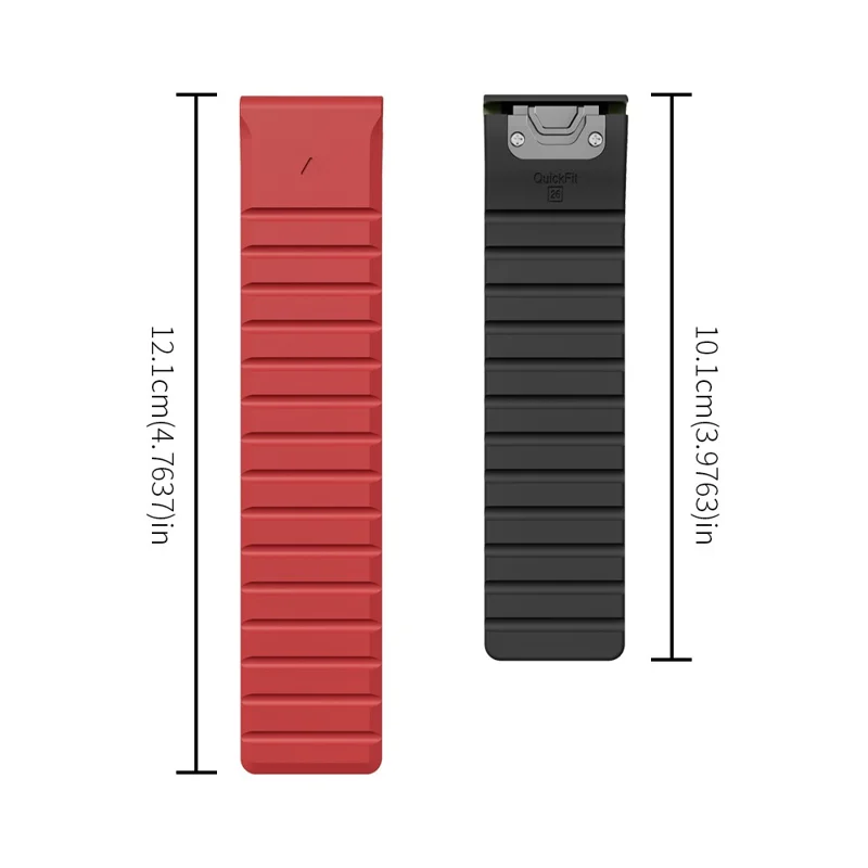 For Garmin Fenix 5 / 5X / 6X / 7X Replacement Strap 26mm Dual Color Silicone Smart Watchband - Red / Black