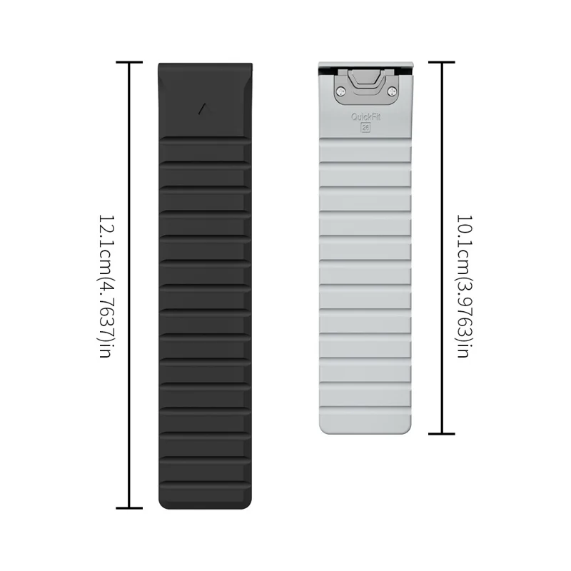 For Garmin Fenix 5 / 5X / 6X / 7X Replacement Strap 26mm Dual Color Silicone Smart Watchband - Black / Grey