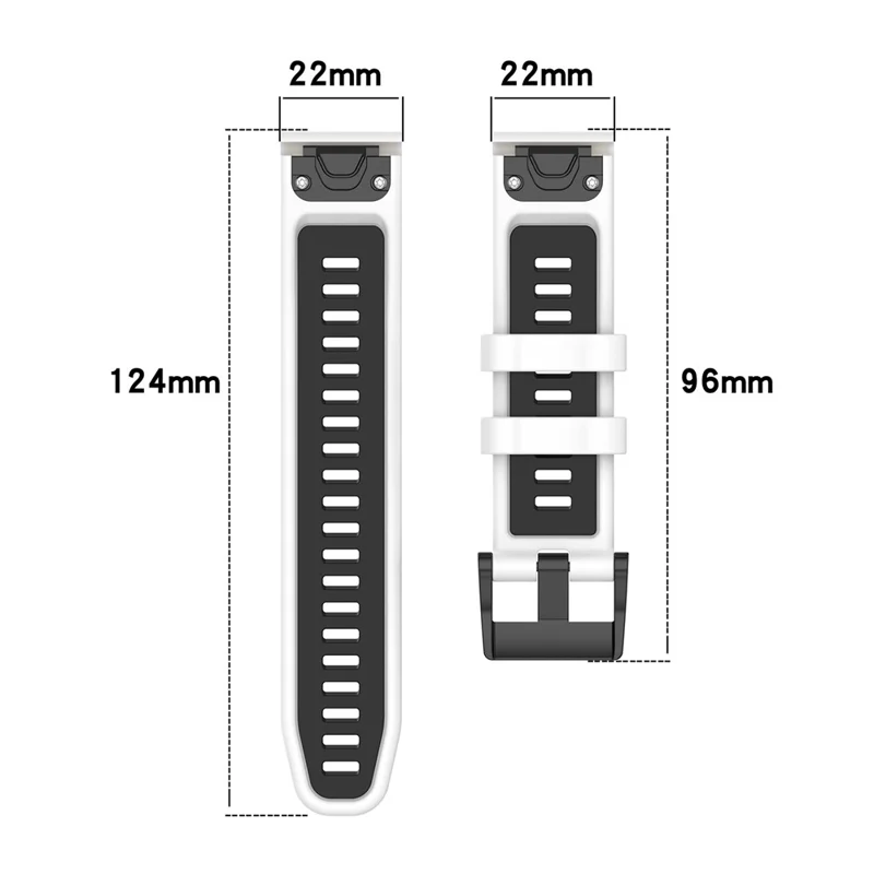 For Garmin Fenix 7 / Fenix 7 Pro Silicone Watch Band 22mm Replacement Straps - Olive Green+Black