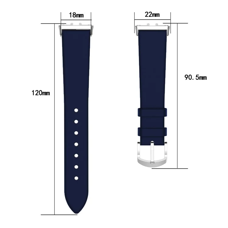 For Samsung Galaxy Fit3 SM-R390 Replacement Wrist Band Adjustable Leather Watch Strap - Dark Blue