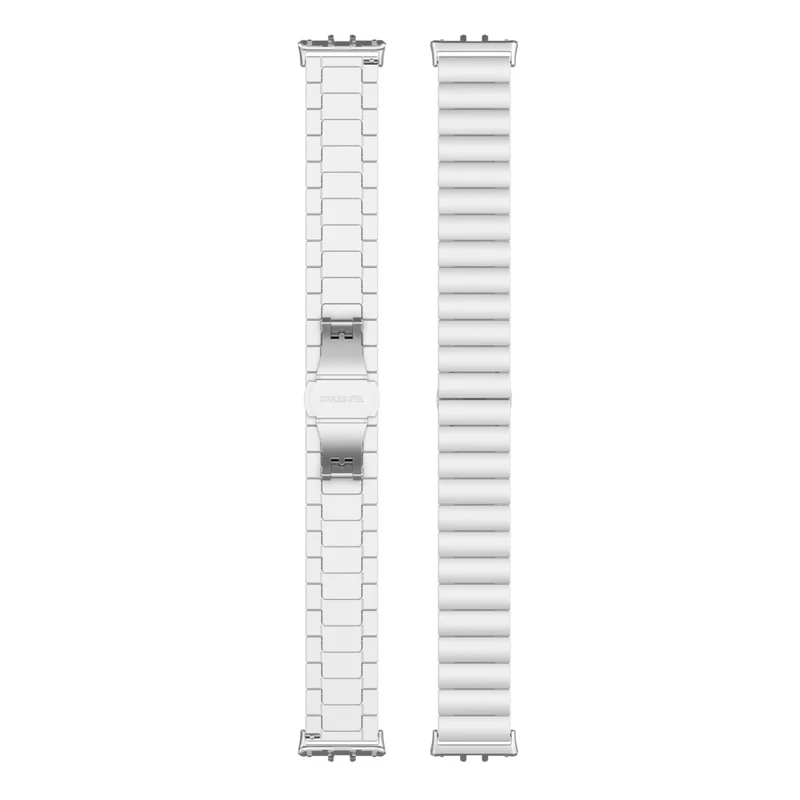 For Samsung Galaxy Fit3 SM-R390 Stainless Steel Strap Butterfly Buckle Replacement Band - Silver