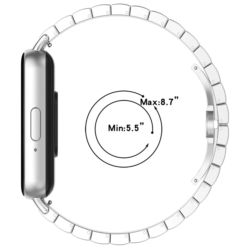 For Samsung Galaxy Fit3 SM-R390 Stainless Steel Strap Butterfly Buckle Replacement Band - Black