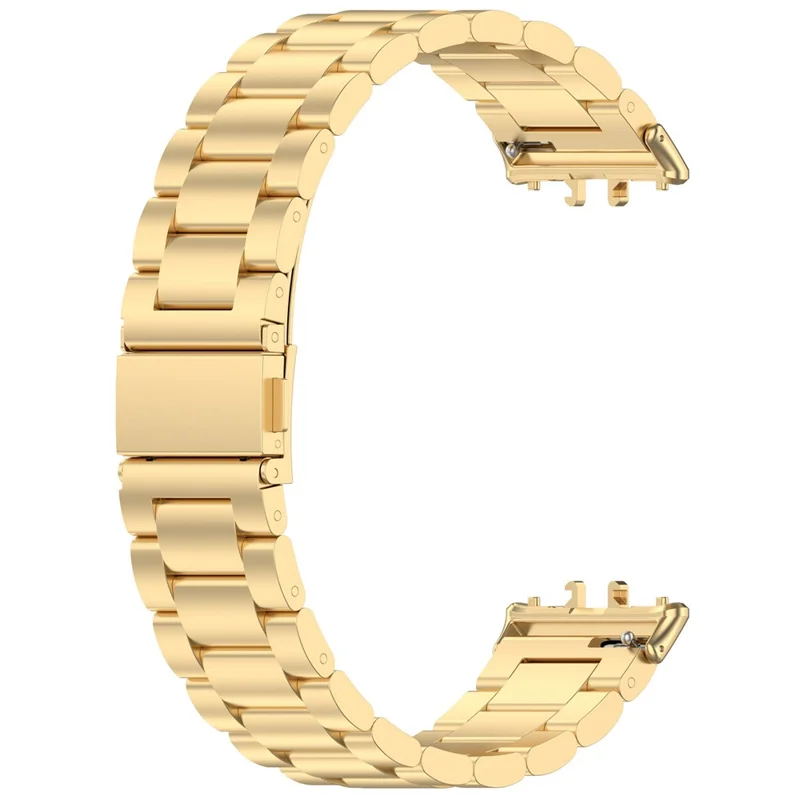For Samsung Galaxy Fit3 SM-R390 Replacement Strap Classic 3-Bead Stainless Steel Watch Band - Gold