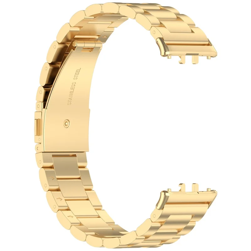 For Samsung Galaxy Fit3 SM-R390 Replacement Strap Classic 3-Bead Stainless Steel Watch Band - Gold