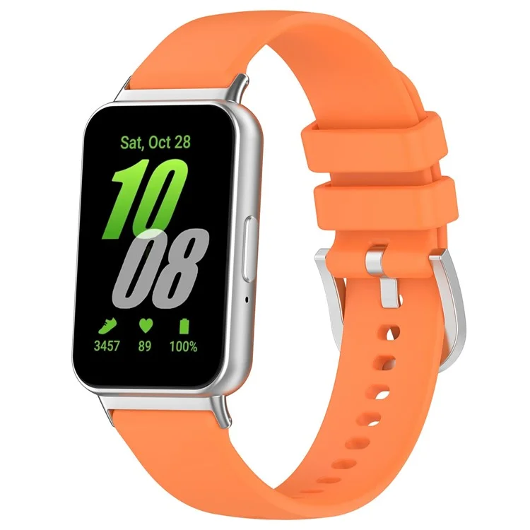 For Samsung Galaxy Fit3 Watch Band Soft Silicone Strap Replacement - Orange