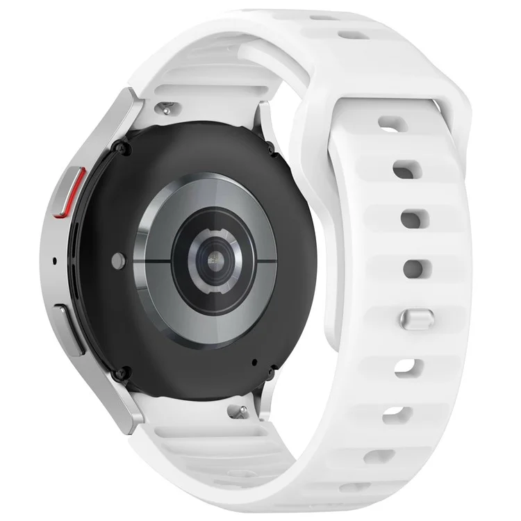 Para Samsung Galaxy Watch FE 40mm / Watch4 / Watch 5 / Watch 5 Pro / Watch6 Silicone Sport Bands Replacement Wristband - Branco