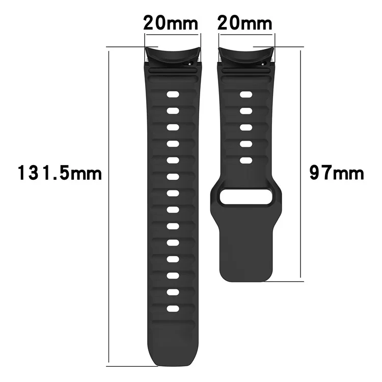Para Samsung Galaxy Watch FE 40mm / Watch4 / Watch 5 / Watch 5 Pro / Watch6 Silicone Sport Bands Replacement Wristband - Branco