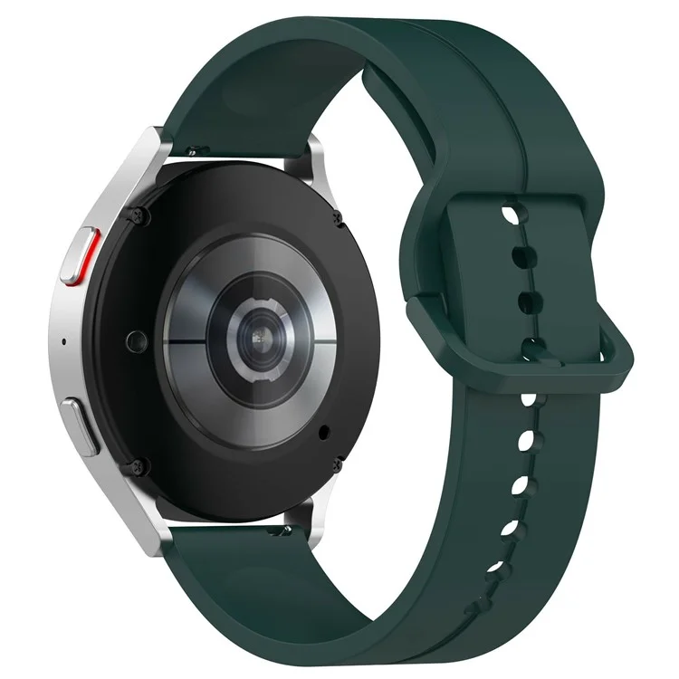 For Samsung Galaxy Watch6 Classic 43mm / 47mm Silicone Watch Strap 20mm Adjustable Wrist Band - Midnight Green
