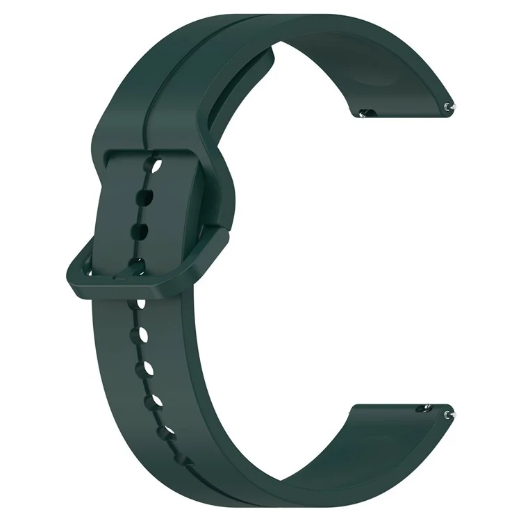 For Samsung Galaxy Watch6 Classic 43mm / 47mm Silicone Watch Strap 20mm Adjustable Wrist Band - Midnight Green