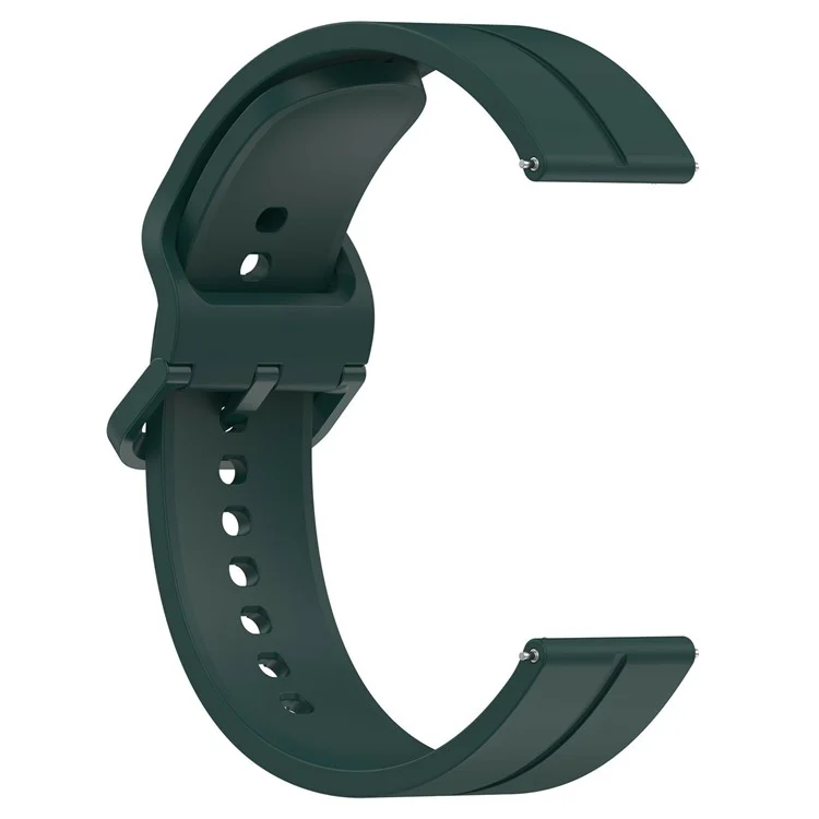 For Samsung Galaxy Watch6 Classic 43mm / 47mm Silicone Watch Strap 20mm Adjustable Wrist Band - Midnight Green