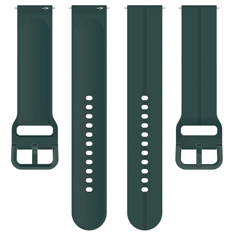 For Samsung Galaxy Watch6 Classic 43mm / 47mm Silicone Watch Strap 20mm Adjustable Wrist Band - Midnight Green