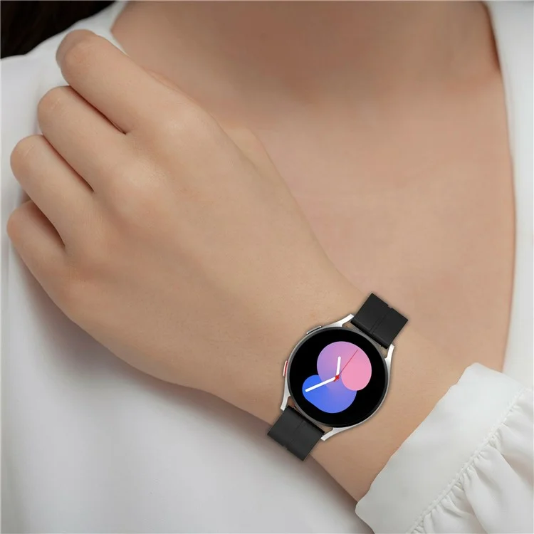 For Samsung Galaxy Watch6 Classic 43mm / 47mm Silicone Watch Strap 20mm Adjustable Wrist Band - Midnight Green