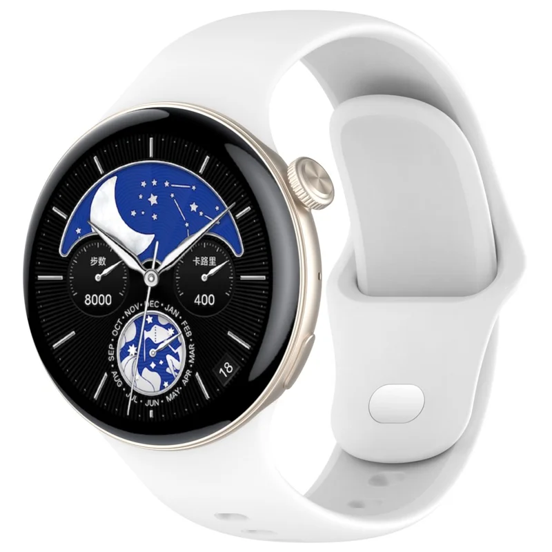 حزام ساعة من السيليكون لـ vivo Watch 3، حزام معصم قابل للتعديل بديل - أبيض