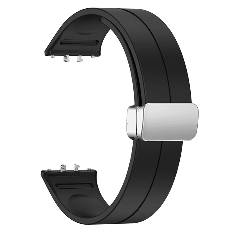 Для Samsung Galaxy Fit3 Replacement Wrist Band Soft Silicone Watch Band with Magnetic Folding Buckle - Black