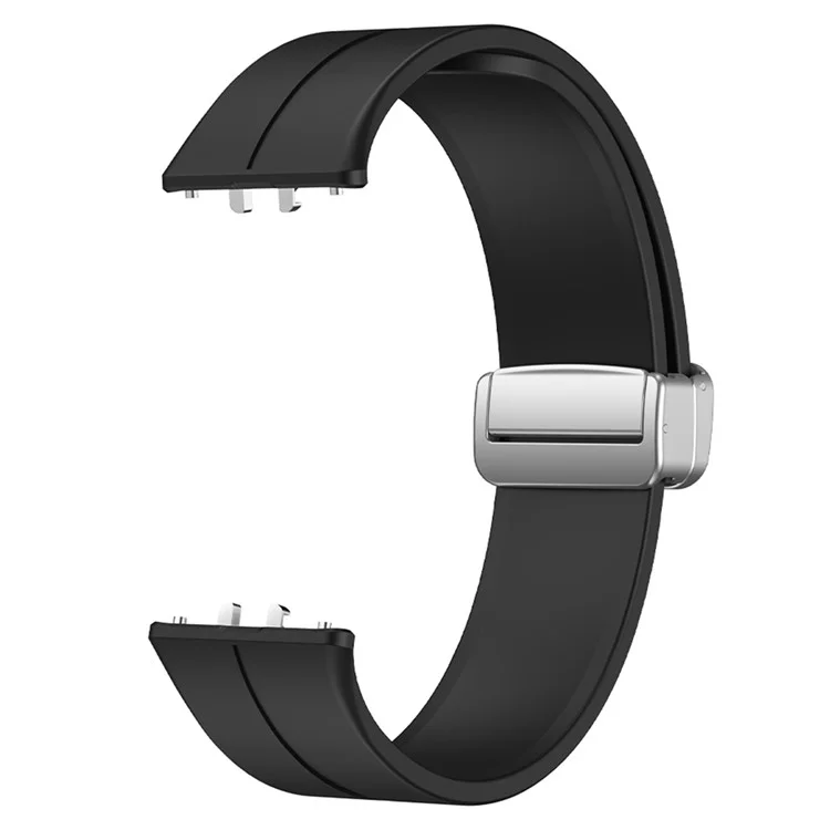 Для Samsung Galaxy Fit3 Replacement Wrist Band Soft Silicone Watch Band with Magnetic Folding Buckle - Black