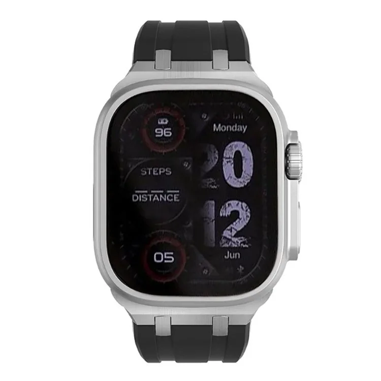 Para Apple Watch Series 10 42mm / 9 8 7 41mm / SE (2023) SE (2022) SE 6 5 4 40mm / 3 2 1 38mm Correa de Silicona con Hebilla de Mariposa - Negro