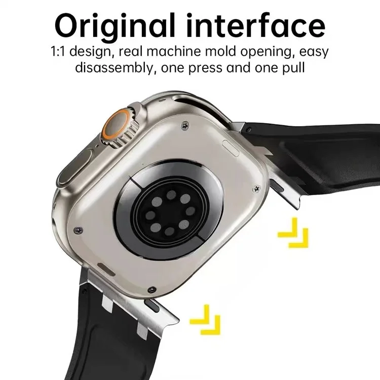 Para Apple Watch Series 10 42mm / 9 8 7 41mm / SE (2023) SE (2022) SE 6 5 4 40mm / 3 2 1 38mm Correa de Silicona con Hebilla de Mariposa - Negro