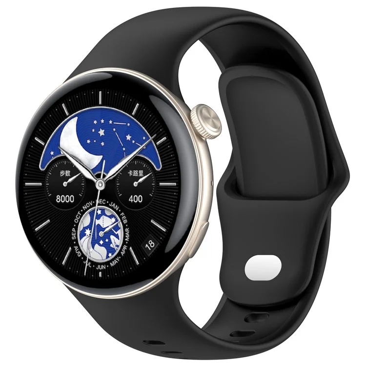 For vivo Watch 3 / iQOO Watch Wrist Strap Soft Silicone Smart Watch Band - Black