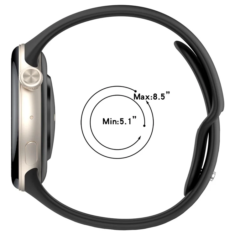 For vivo Watch 3 / iQOO Watch Wrist Strap Soft Silicone Smart Watch Band - Black