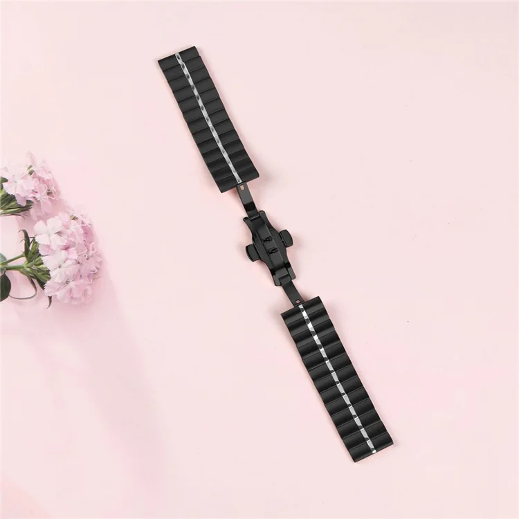 Para Huawei Watch GT 3 Pro 46mm Watchband Metal Strap Replacement with Butterfly Buckle - Black+Silver