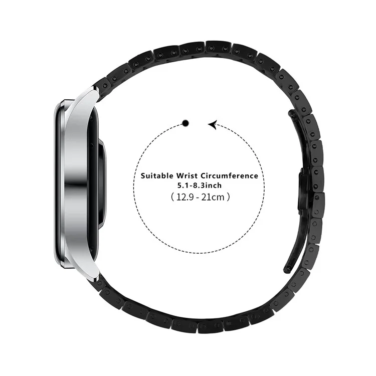 Para Huawei Watch GT 3 Pro 46mm Watchband Metal Strap Replacement with Butterfly Buckle - Black+Silver
