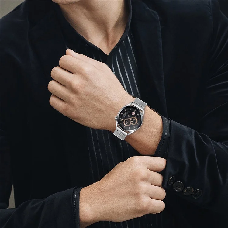 Para Huawei Watch 4 / 4 Pro Hebilla de Acero Inoxidable Diseño de Correa de Reloj Brazalete Inteligente de Plata Watchband