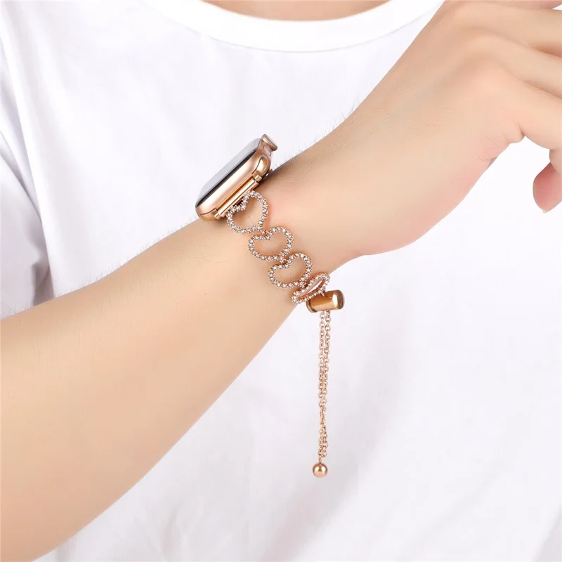 For Apple Watch Series 10 46mm / Ultra 2 / Ultra 49mm / 9 8 7 45mm / SE (2023) SE (2022) SE 6 5 4 44mm / 3 2 1 42mm Zinc Alloy Watch Strap - Rose Gold