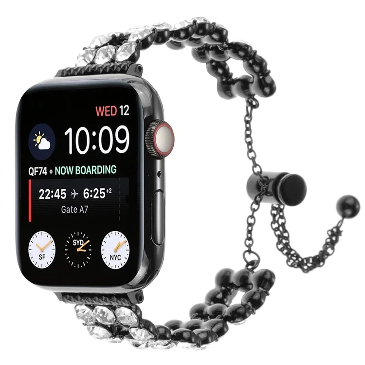 Watch Band for Apple Watch Series 10 42mm / 9 8 7 41mm / SE (2023) SE (2022) SE 6 5 4 40mm / 3 2 1 38mm Zinc Alloy Watch Strap - Black