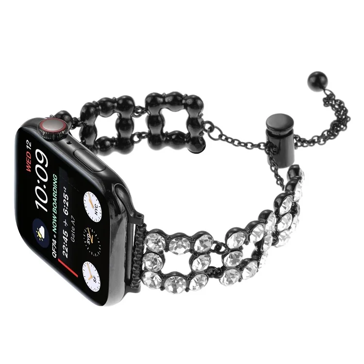 Watch Band for Apple Watch Series 10 42mm / 9 8 7 41mm / SE (2023) SE (2022) SE 6 5 4 40mm / 3 2 1 38mm Zinc Alloy Watch Strap - Black