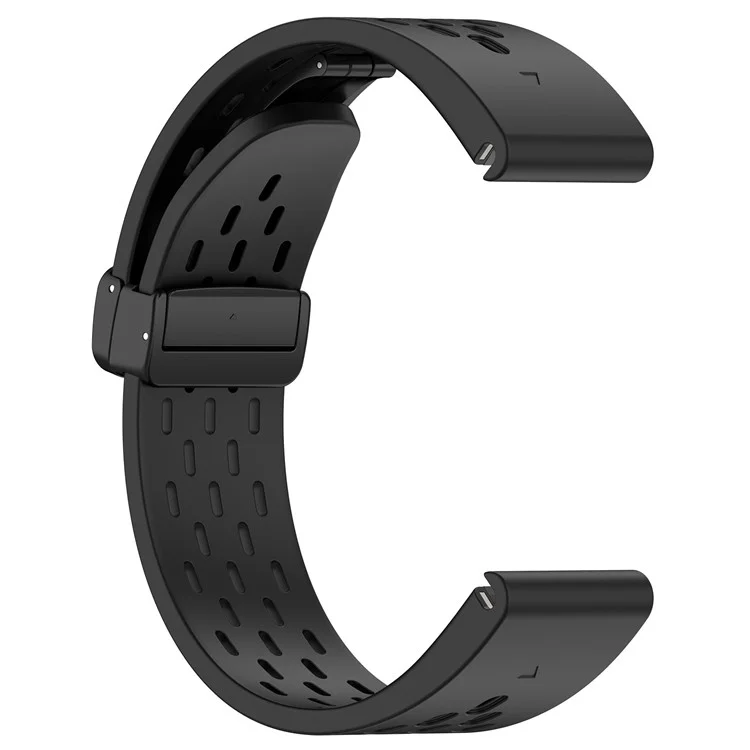 KALEBOL KLB-DDGJ-001 Per Garmin Fenix 7S / 7S Pro QuickFit 20mm Cinturino in Silicone con Fibbia Magnetica Pieghevole - Nero