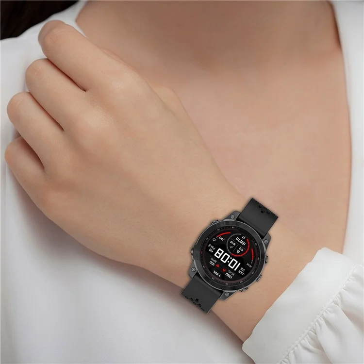 KALEBOL KLB-DDGJ-001 Per Garmin Fenix 7S / 7S Pro QuickFit 20mm Cinturino in Silicone con Fibbia Magnetica Pieghevole - Nero