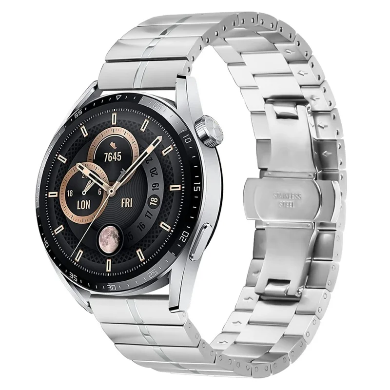 For Honor MagicWatch 2 46mm Watch Band Stainless Steel Wrist Strap with Butterfly Buckle - Silver