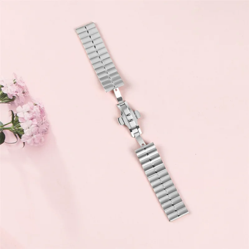 For Honor MagicWatch 2 46mm Watch Band Stainless Steel Wrist Strap with Butterfly Buckle - Silver