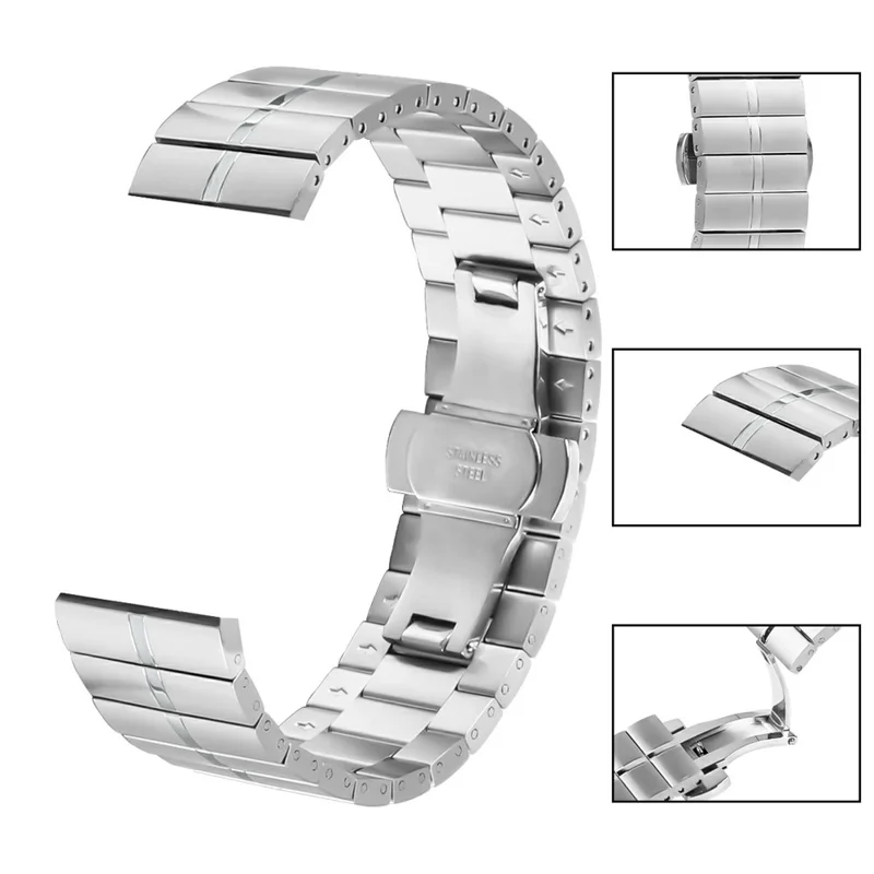 For Honor MagicWatch 2 46mm Watch Band Stainless Steel Wrist Strap with Butterfly Buckle - Silver
