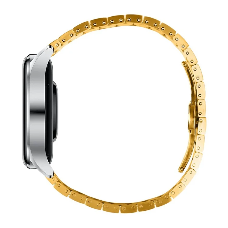 For Huawei Watch 3 / Watch 3 Pro Metal Watch Strap Stainless Steel Butterfly Buckle Wrist Band - Gold+Silver