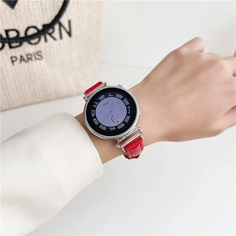 Pour Samsung Galaxy Watch3 45mm / Huawei Watch GT 4 46mm Bracelet 22mm PU Cuir Bracelet de Montre - Rouge