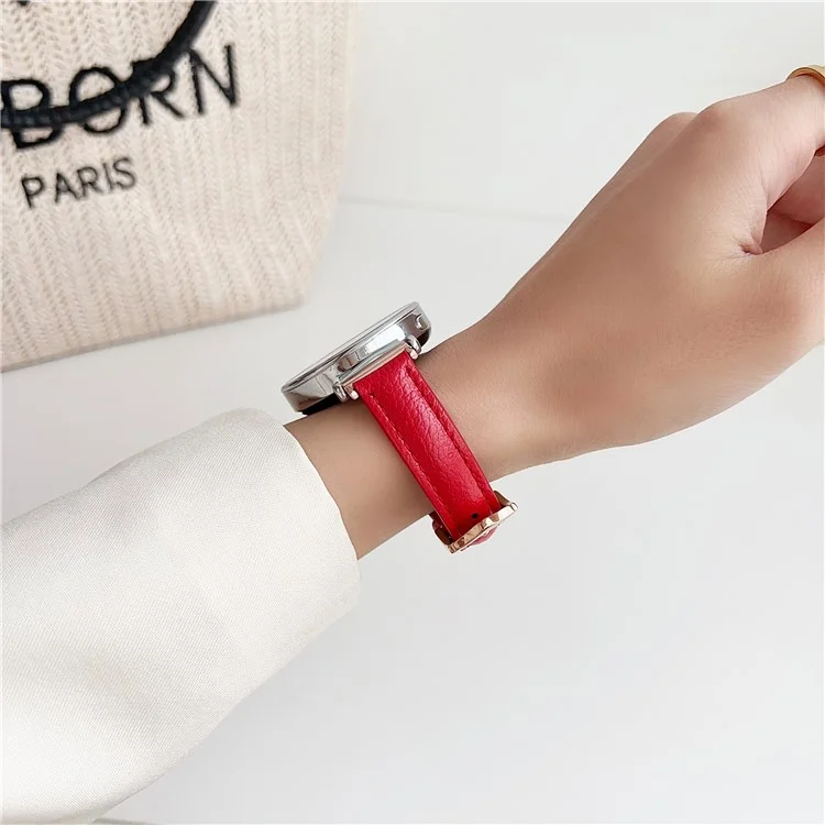 Pour Samsung Galaxy Watch3 45mm / Huawei Watch GT 4 46mm Bracelet 22mm PU Cuir Bracelet de Montre - Rouge