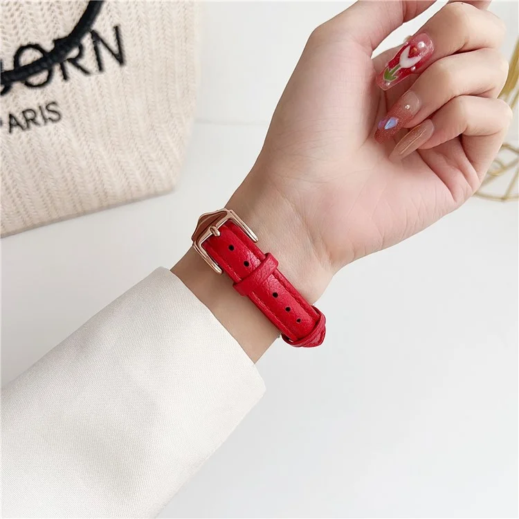 Pour Samsung Galaxy Watch3 45mm / Huawei Watch GT 4 46mm Bracelet 22mm PU Cuir Bracelet de Montre - Rouge