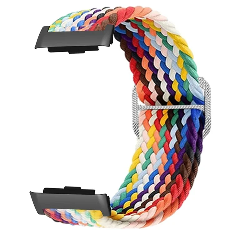 For Huawei Watch D Elastic Braided Nylon Watch Strap Adjustable Wrist Band - Rainbow