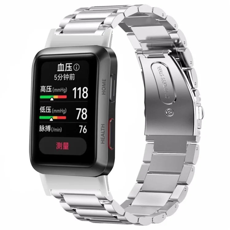 For Huawei Watch D Stainless Steel Watch Strap Buckle Design Wrist Band - Silver