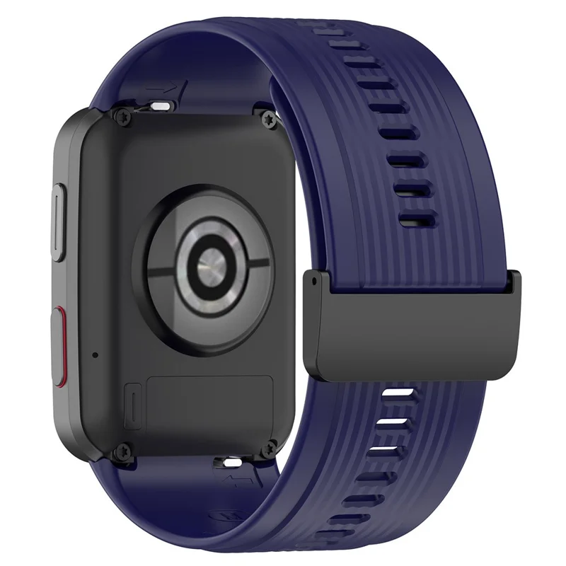 For Huawei Watch D Adjustable Silicone+Metal Watch Strap Flexible Wrist Band with Buckle - Midnight Blue