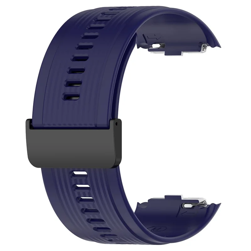 For Huawei Watch D Adjustable Silicone+Metal Watch Strap Flexible Wrist Band with Buckle - Midnight Blue