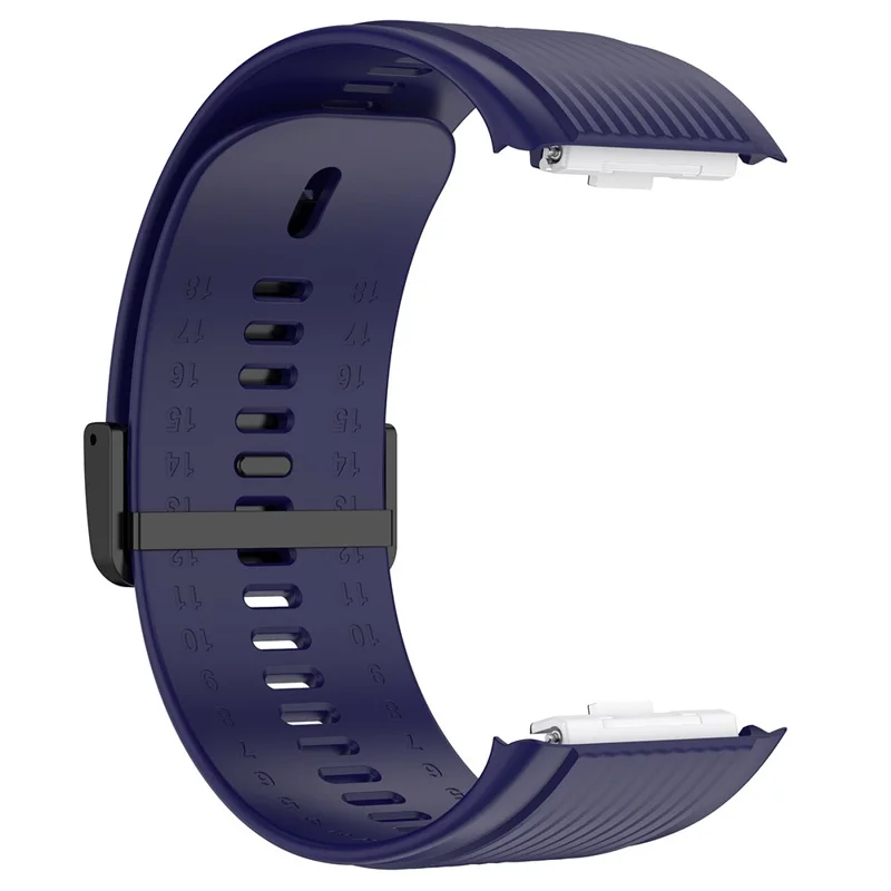 For Huawei Watch D Adjustable Silicone+Metal Watch Strap Flexible Wrist Band with Buckle - Midnight Blue