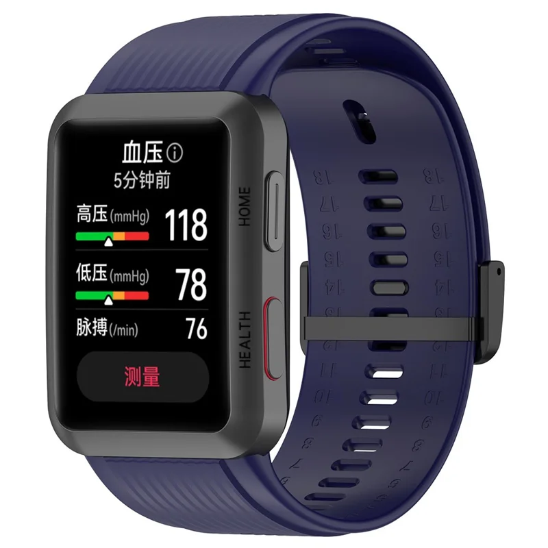 For Huawei Watch D Adjustable Silicone+Metal Watch Strap Flexible Wrist Band with Buckle - Midnight Blue