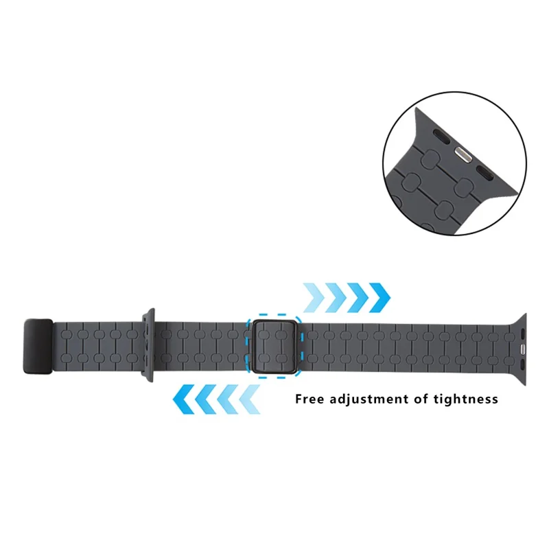 For Apple Watch Ultra 3 2 1 49mm / Series 11 10 46mm / 9 8 7 45mm / SE3 SE2 SE 6 5 4 44mm / 3 2 1 42mm Liquid Silicone Strap - Blackish Green
