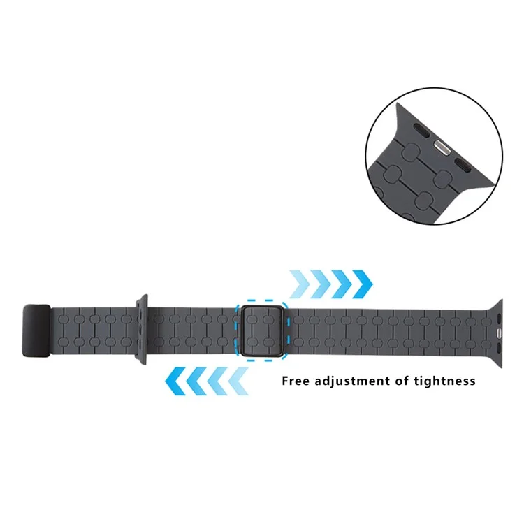 Strap for Apple Watch Series 10 42mm / 9 8 7 41mm / SE (2023) SE (2022) SE 6 5 4 40mm / 3 2 1 38mm Liquid Silicone Watch Band - Black
