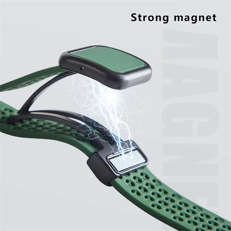 Watch Strap for Apple Watch Series 10 42mm / 9 8 7 41mm / SE (2023) SE (2022) SE 6 5 4 40mm / 3 2 1 38mm Magnetic Silicone Band - Blackish Green
