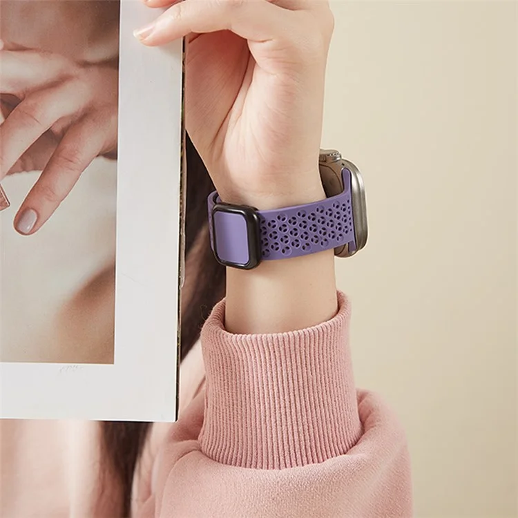 Watch Strap for Apple Watch Series 10 42mm / 9 8 7 41mm / SE (2023) SE (2022) SE 6 5 4 40mm / 3 2 1 38mm Magnetic Silicone Band - Blackish Green