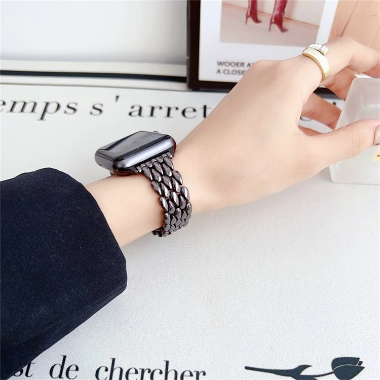 Watch Band for Apple Watch Series 10 42mm / 9 8 7 41mm / SE (2023) SE (2022) SE 6 5 4 40mm / 3 2 1 38mm Zinc Alloy Wrist Strap - Black
