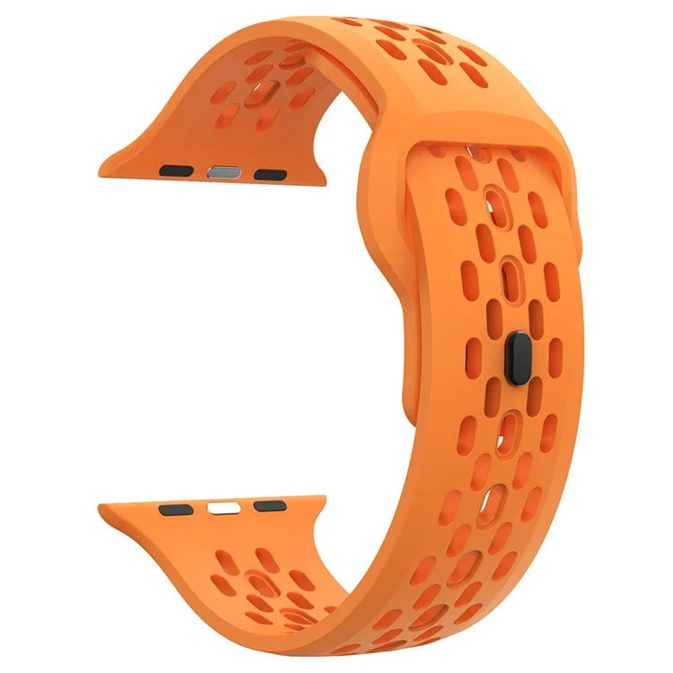 Bracelet de remplacement pour Apple Watch Series 10 42mm / 9 8 7 41mm / SE (2023) SE (2022) SE 6 5 4 40mm / 3 2 1 38mm Mesh Hole Watch Band - Orange
